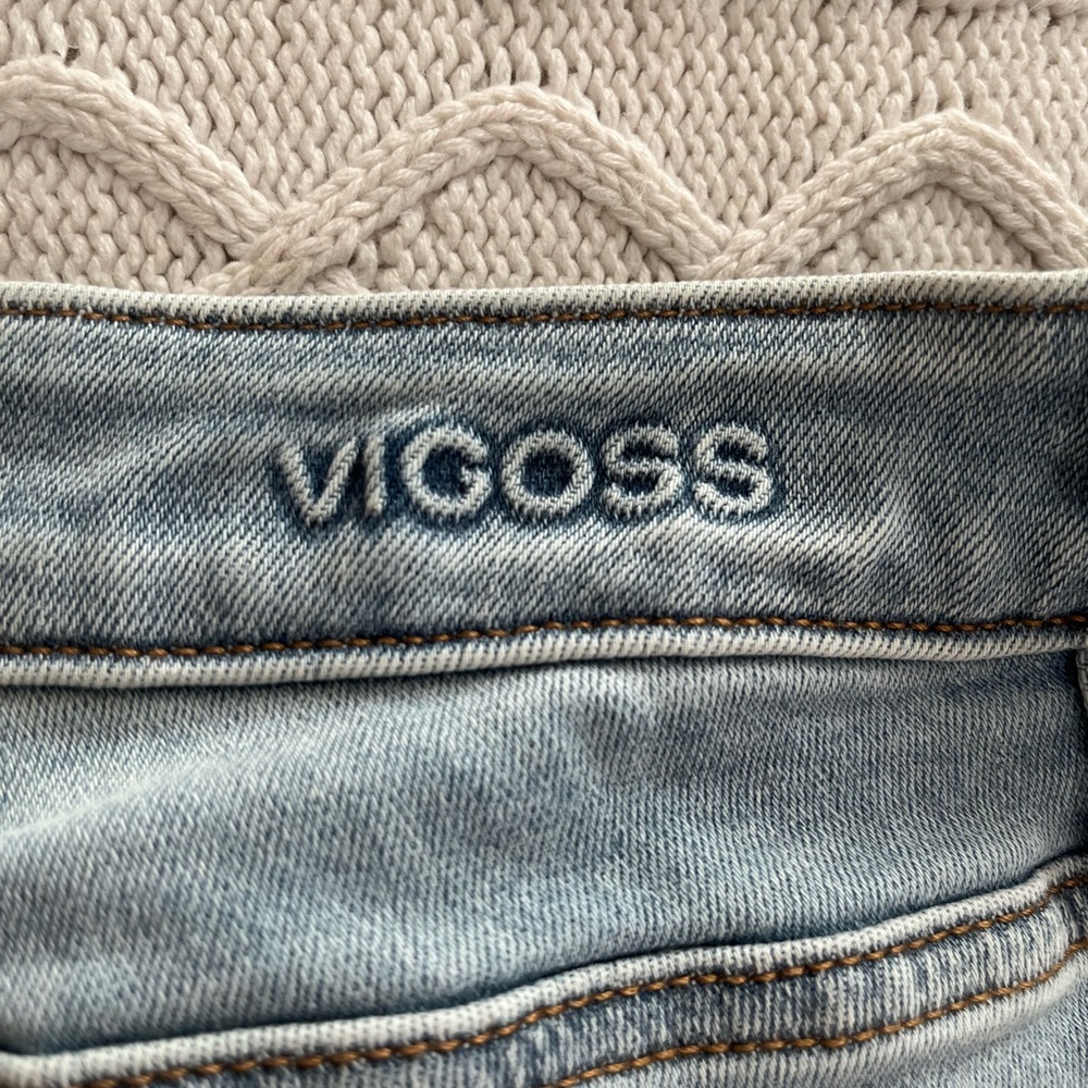 Vigoss Women's Light Wash Distressed Short Blue Denim Shorts Plus Size 24 - Picture 3 of 14